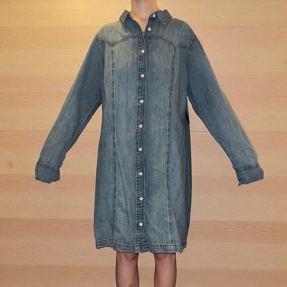 Lee Classic Blue Button-Down Midi Dress